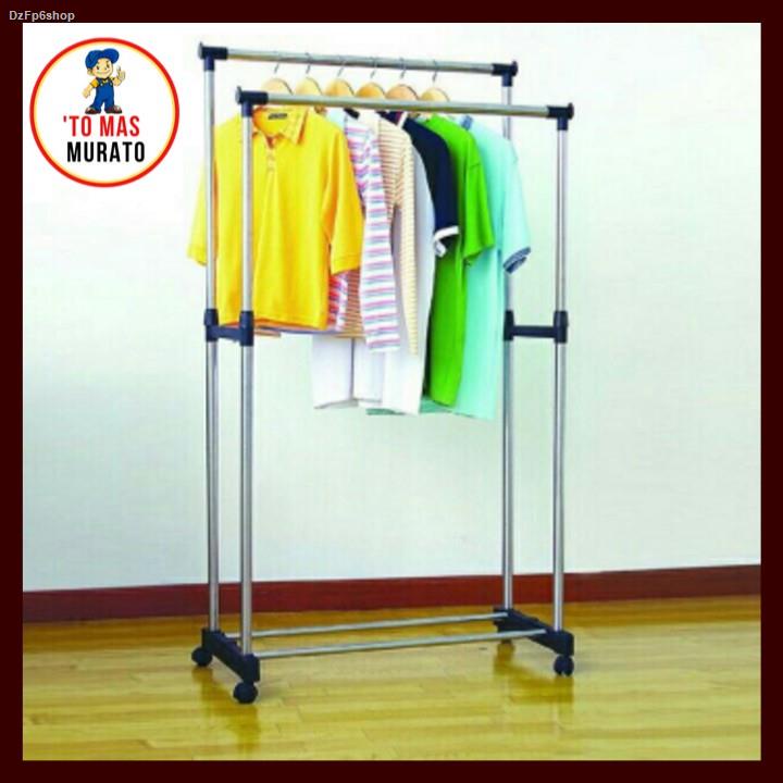 All New Double Pole Clothes Rack Stainless Steel Vertical Shopee Philippines