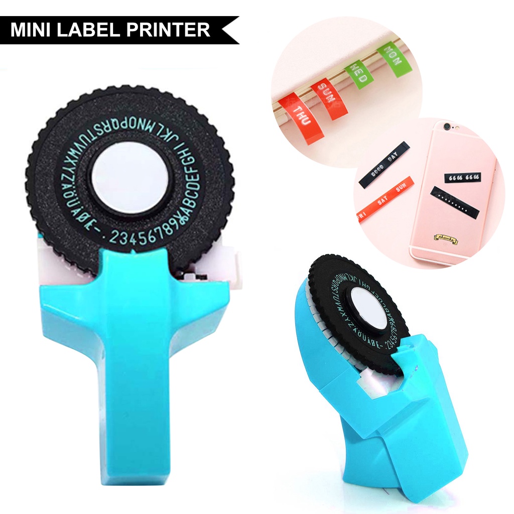 Manual Label Maker Portable Typewriter Lettering Machine DIY Mini Label
