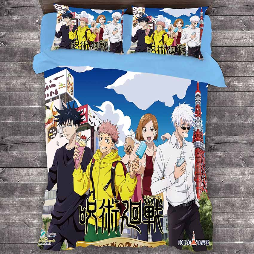 Jujutsu Kaisen 3IN1 Bedsheet Set Single/Double Queen Size Bed Sheet ...