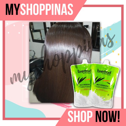 Bremod Rebonding Hair ( MILK ) Rebonding Straight Set 1250ml Shopee