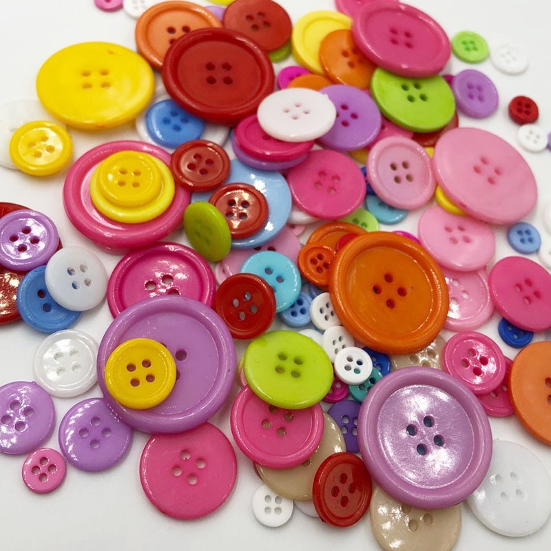 50pcs 9/11/15/20/25/30mm Random mixed plastic button for kids sewing ...