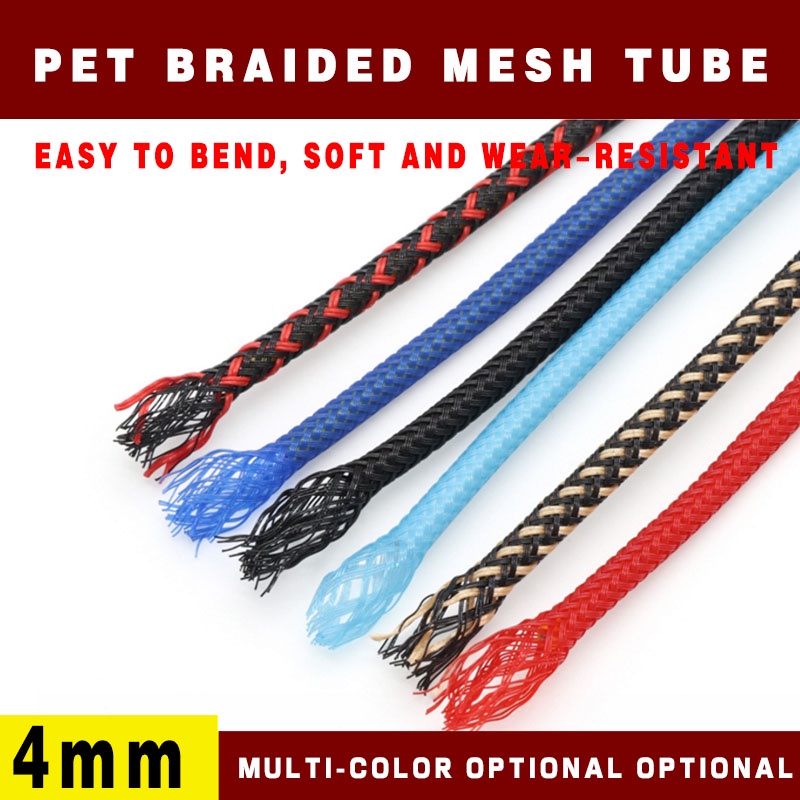 Snakeskin mesh 4mm three-wire braided encrypted PET braided mesh tube ...