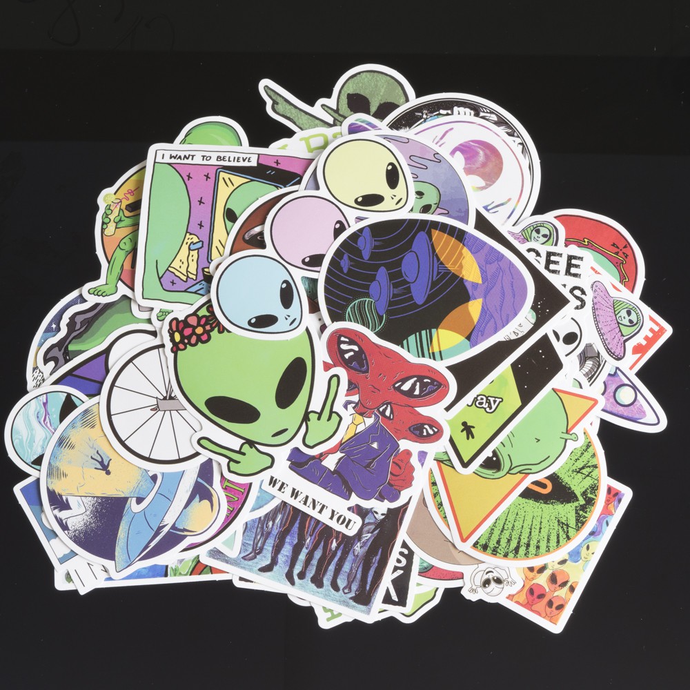 Set of stickers, premium stickers with Alien and Alien themes to ...