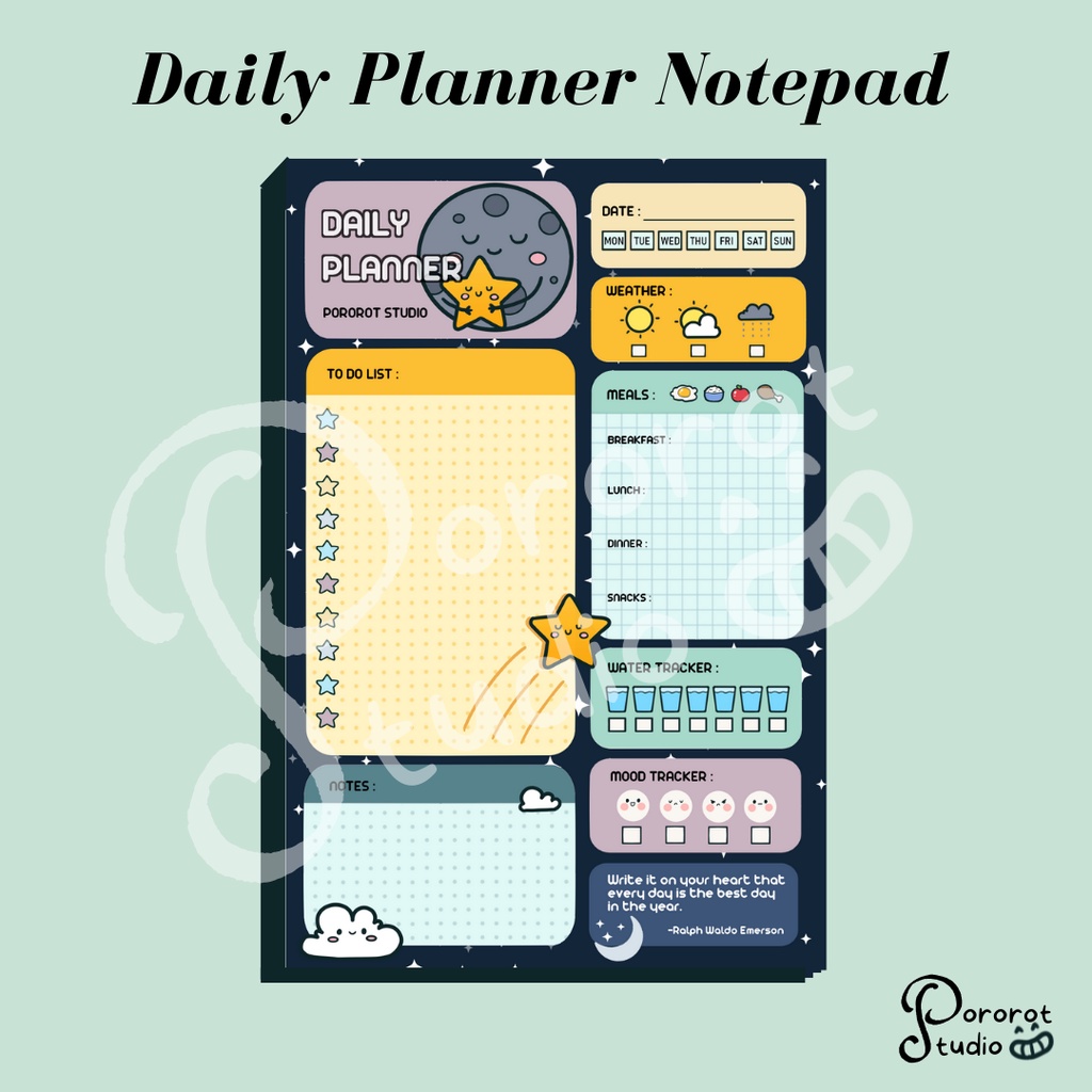 Pororot Studio I Daily Planner Noted pad memo pad for diary planner ...