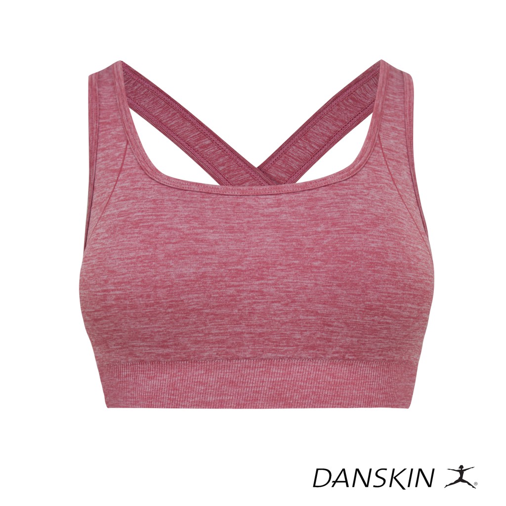 Danskin Seamless Medium Impact Crop Top Sports Bra for Gym