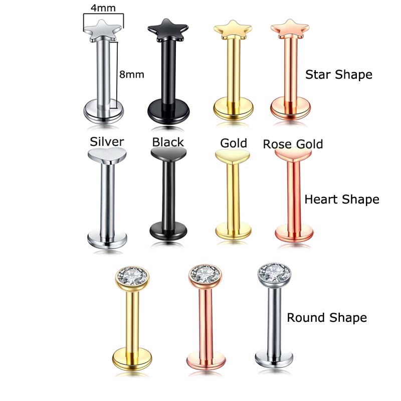 Earrings Tragus Rook Pinna Helix Piercing Lip Labret Stud 8mm Length Shopee Philippines