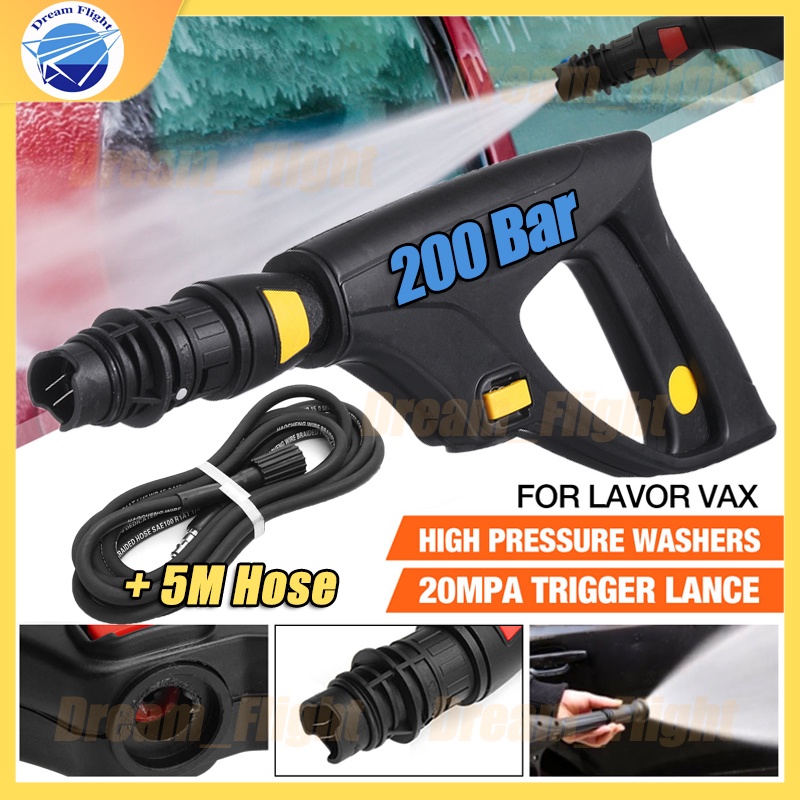 Pressure Washer + Nozzle 200 Bar Power Spray Trigger Lance Water Jet 