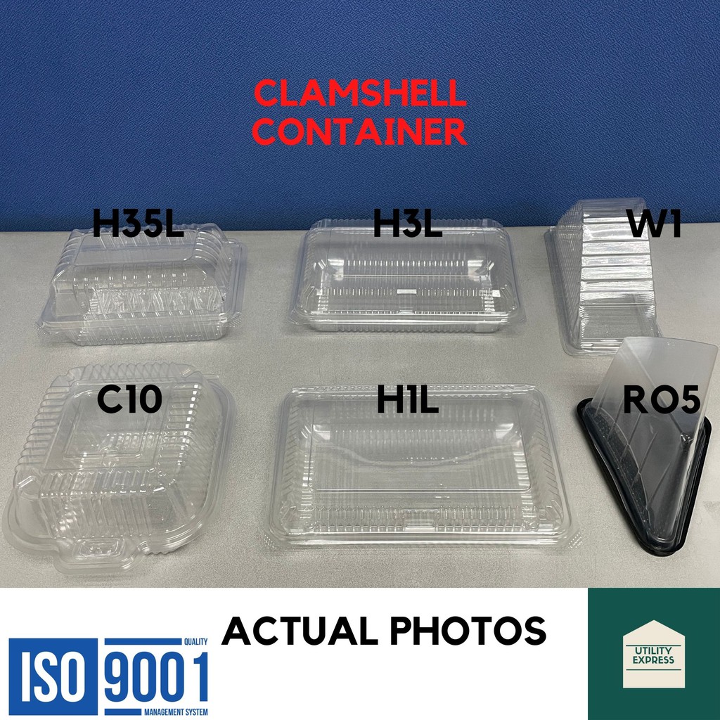 Clamshell Plastic Containers C10 H1L H3L H35L RO5 W1SW C38 [ 10pcs