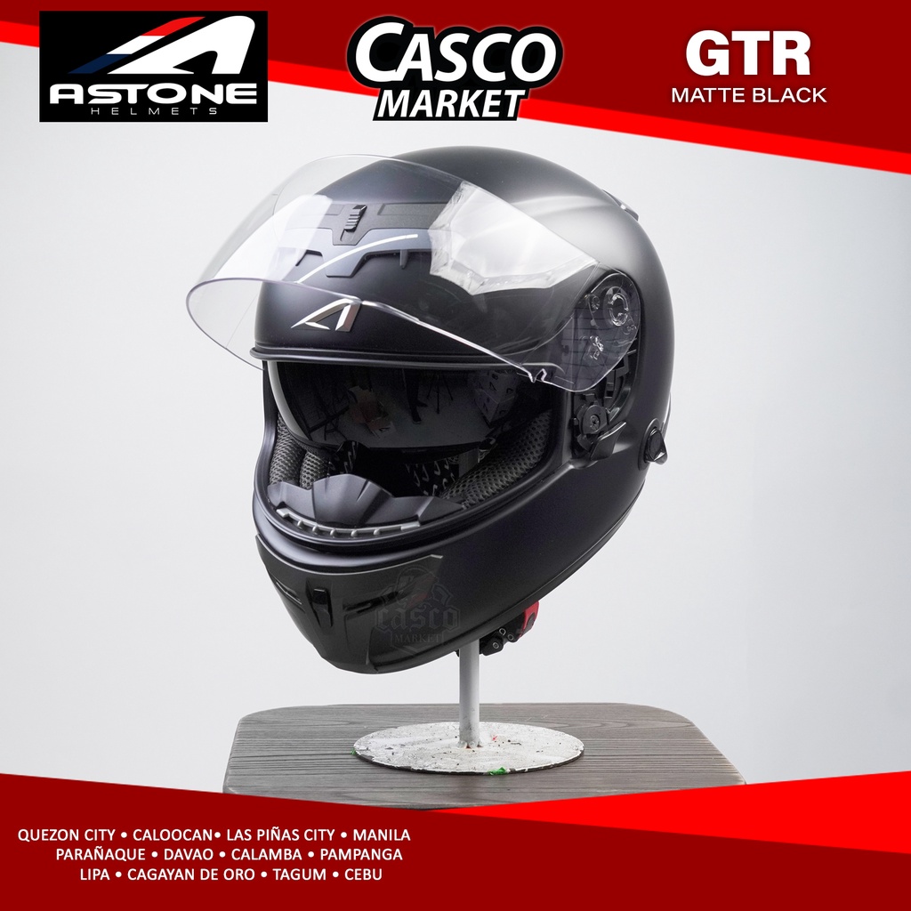 ASTONE GTR CARBON PLAIN FULL FACE DUAL VISOR MOTORCYCLE RIDING HELMET ...