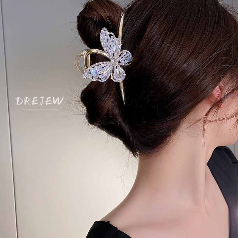 Drejew Sweet Cool Style Diamond Inlaid Zircon Butterfly Hairpin Design