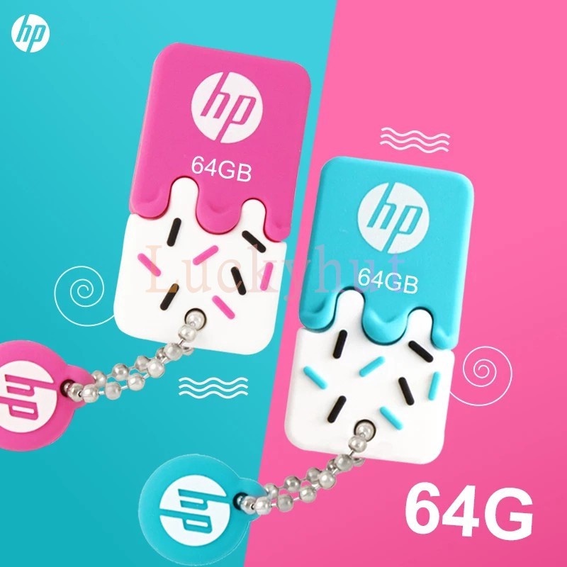 HP 64GB 32GB USB Flash Drive Cute Pendrive 2.0 Blue Pink | Shopee ...