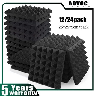 24pcs/pack Studio Acoustic Foams Sound Insulation Foam Sound Absorbing  Panels Soundproof Sponge 30 * 30 * 2.5cm/ 12 * 12 * 1in 