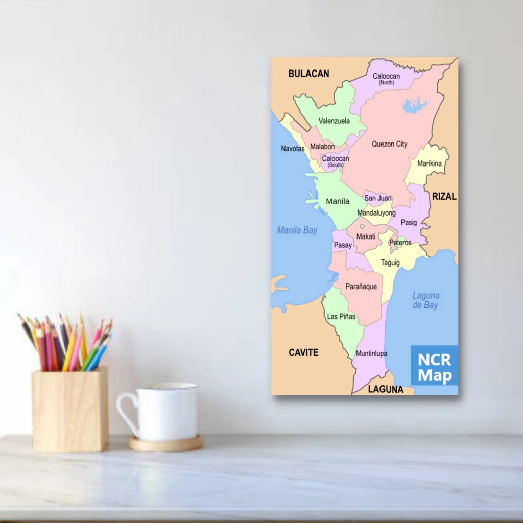 Laminated National Capital Region Map, NCR Map for Kids, Learners and ...