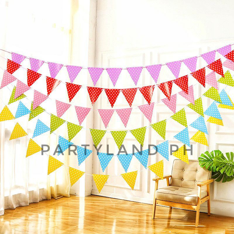 Polka Dots Banderitas Garland Banner Triangle Flag Birthday Party ...