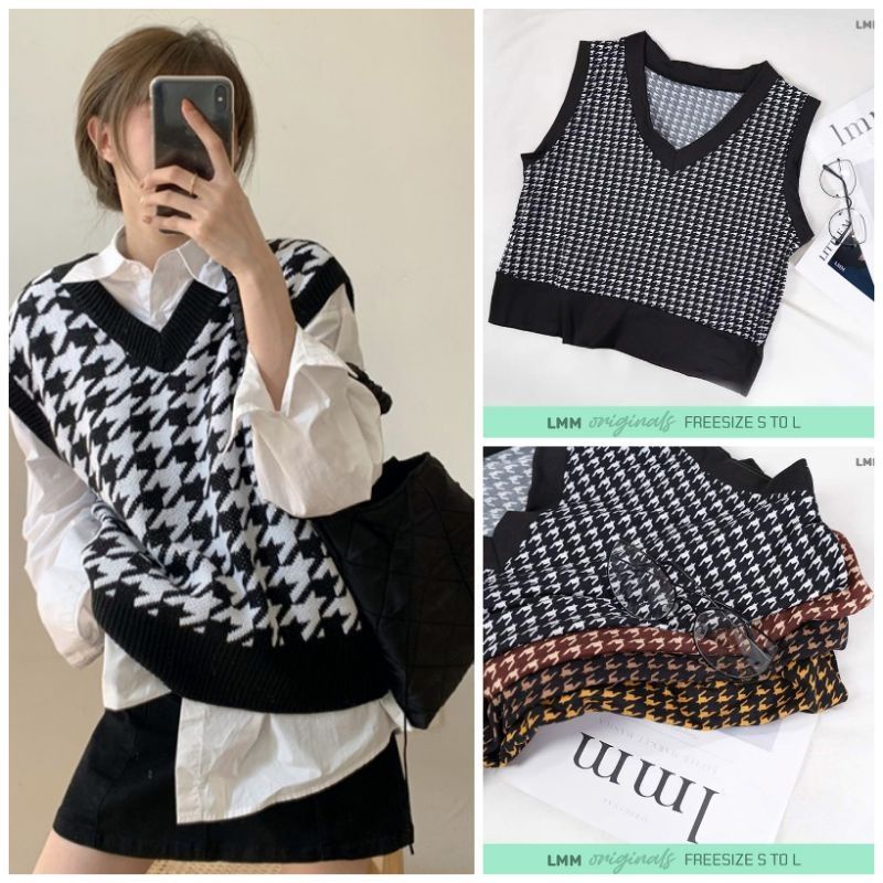 Kaede Hooded Vest Top in a Knitted Natural main image 1