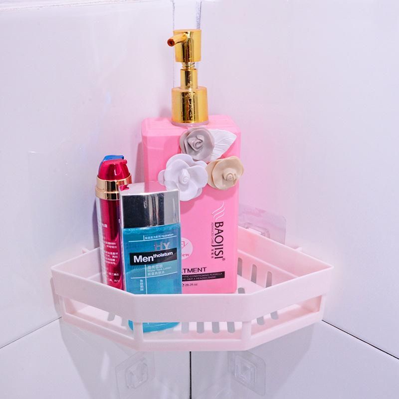 Wallmounted nonperforated storage rack container bathroom triangle