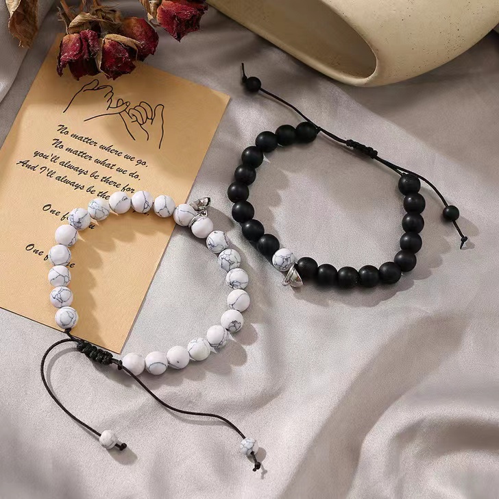 Coisíní] 2PCS Beaded Bracelet Magnetic Bracelet Couple Bracelet