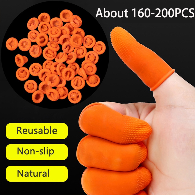 Disposable Latex Finger Cots 200pcs (LARGE), Anti-static Rubber