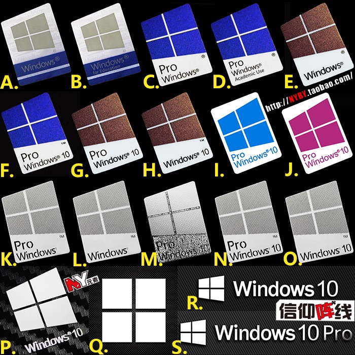 Original Windows10 Win10 pro computer sticker metal sticker notebook ...