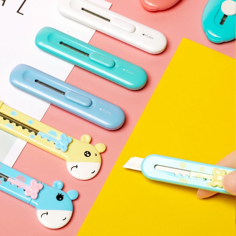 Deli Mini Paper Cutter Cute Cartoon Colorful Portable Small Knife ...