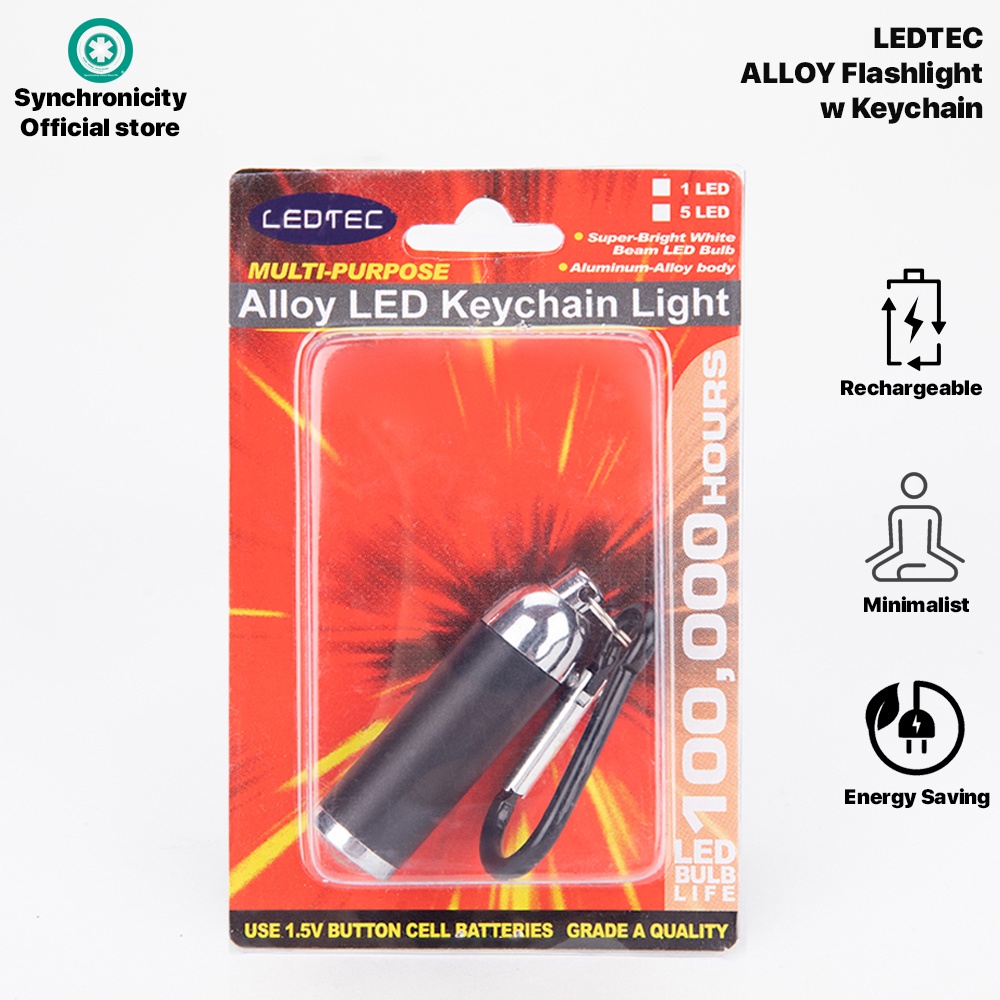 Ledtec Flashlight Led Alloy Keychain Super Bright White Beam Aluminum ...