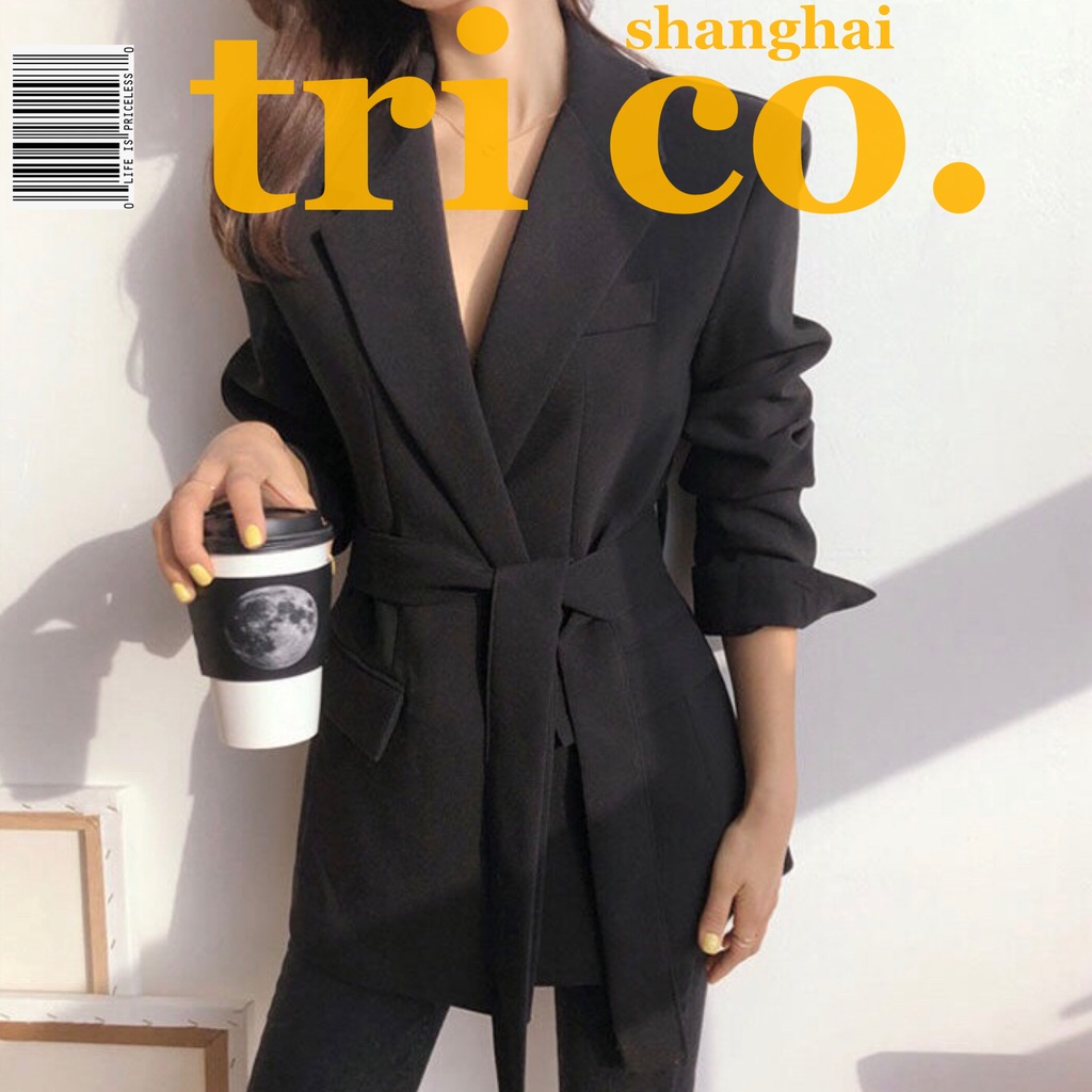 Black small suit female Korean version loose casual blazer for women