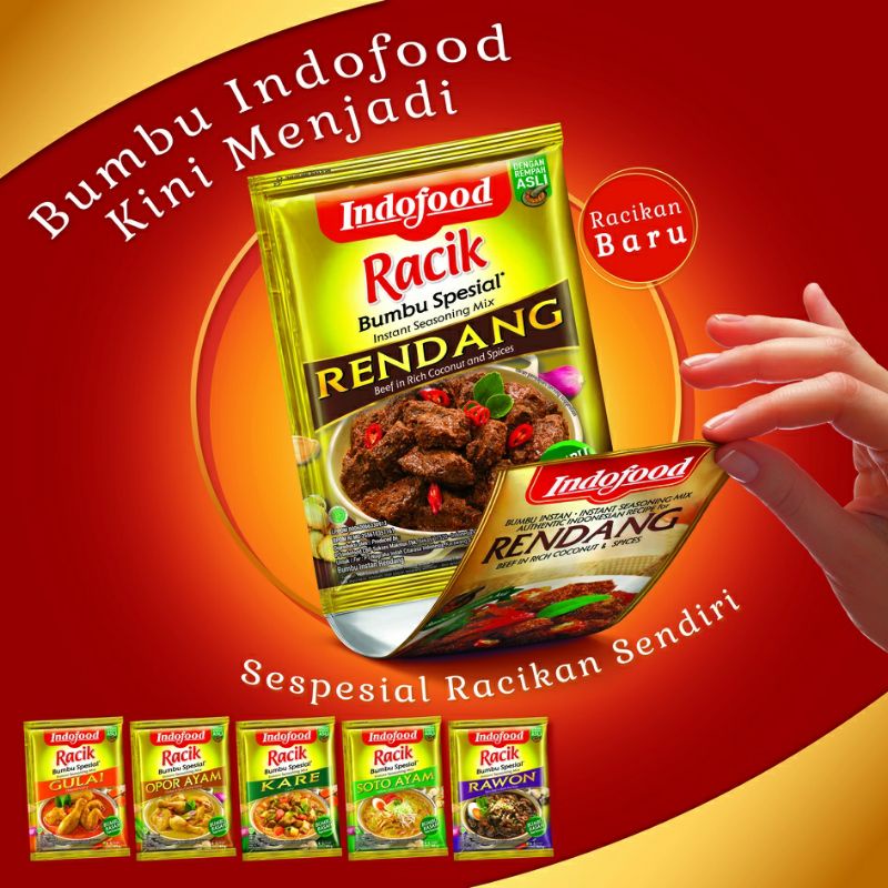 Indofood Rendang/Chicken Copy/Sweet/Kare/Mur/Instant Seasoning 50gr ...