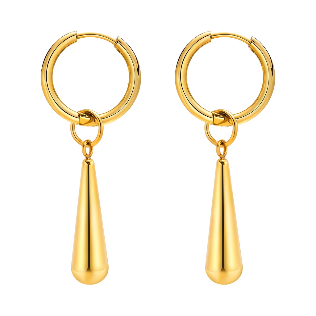 Vnox Water Drop Earrings for Women,Gold Plated Pierced Dangle,Ins Daily Minimalist Jewelry