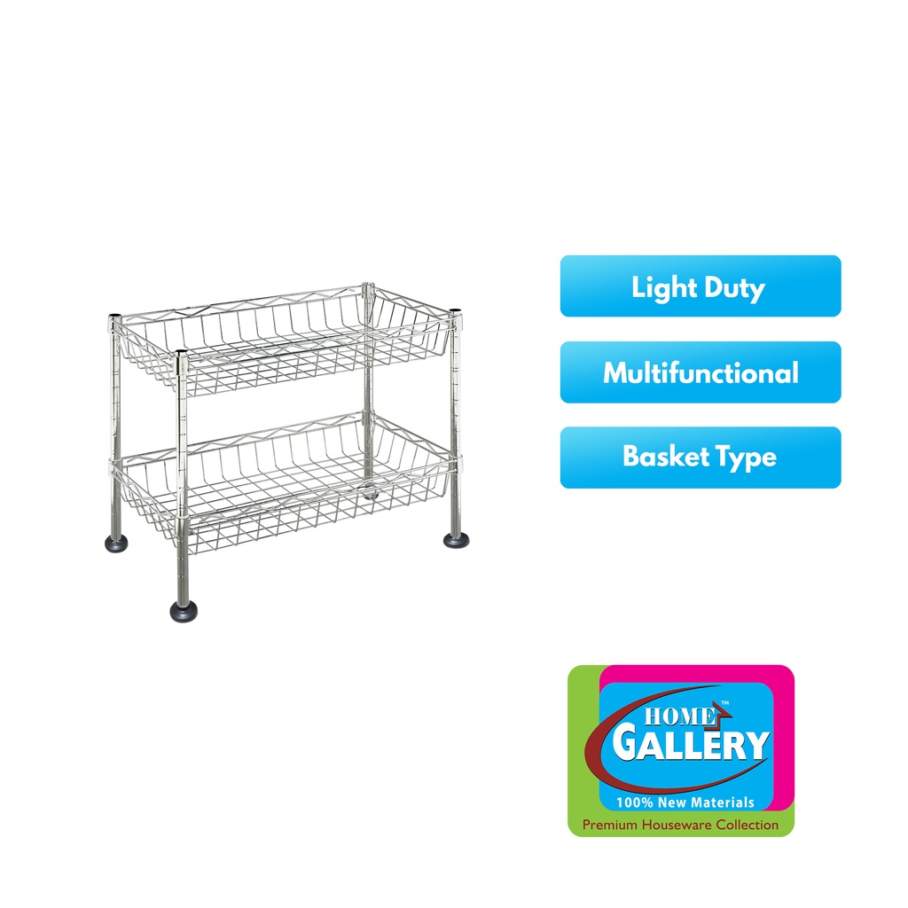 Home Gallery 2-Tier Mini Basket Rack | Dimension: L45xW20xH45cm ...