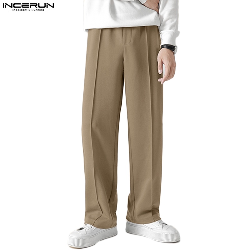 Fashion M-5xl Plus Size Men Trousers Calf-Length Plain Color