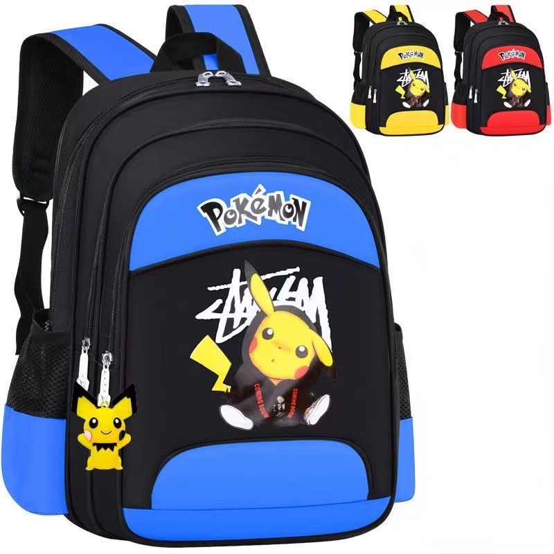 Pikachu Primary School Schoolbag Male Cartoon Anime Large-capacity ...