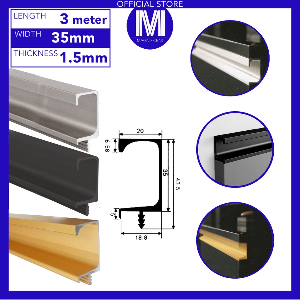 Aluminum CType Grab Handle for Door (3 meter) Shopee Philippines