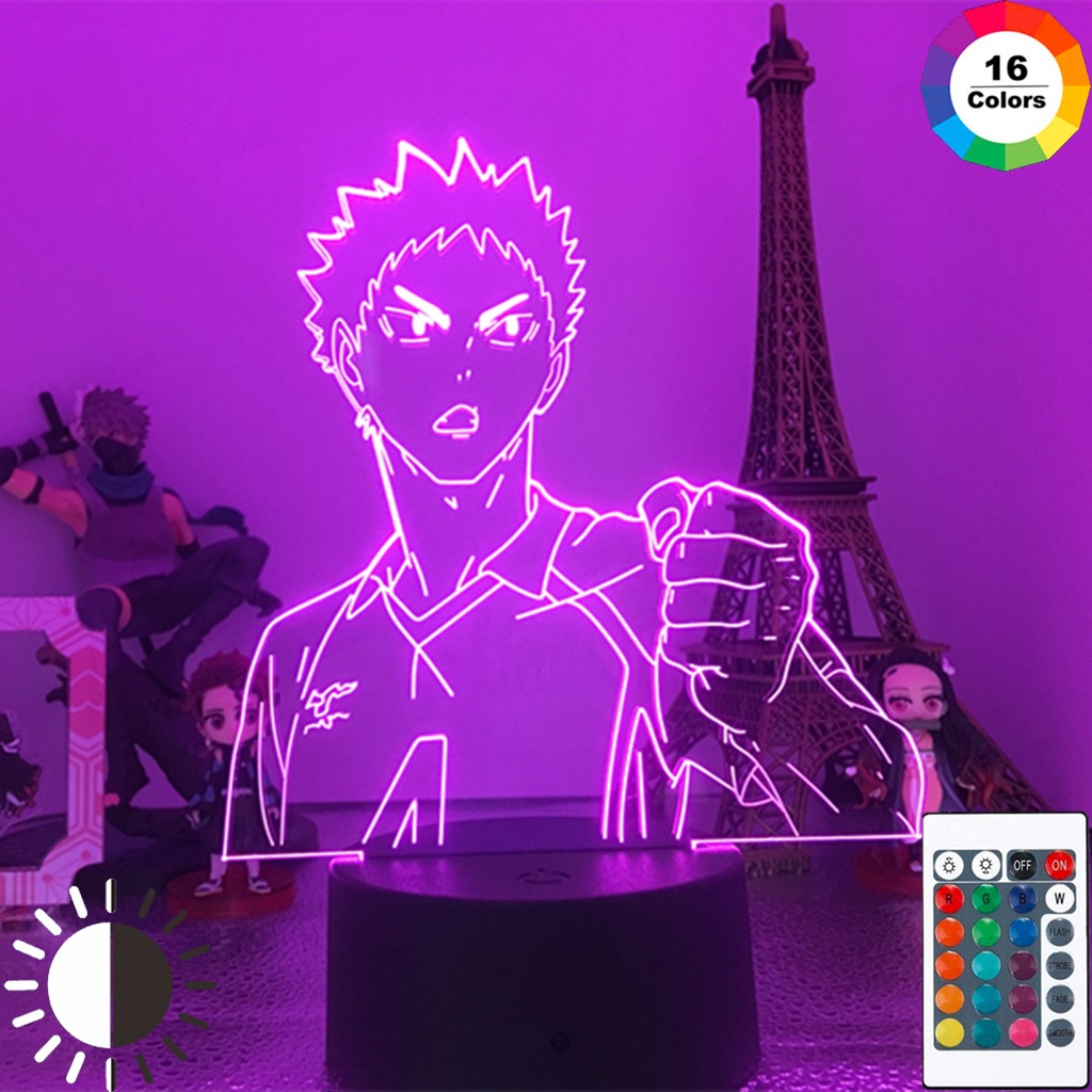 Haikyuu Anime Figure Hajime Iwaizumi Usb 3d Lava Lamp Led Rgb Neon 