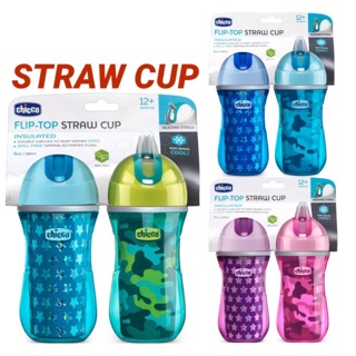 Chicco Flip Top Insulated Straw Cup 12+ Green/Teal