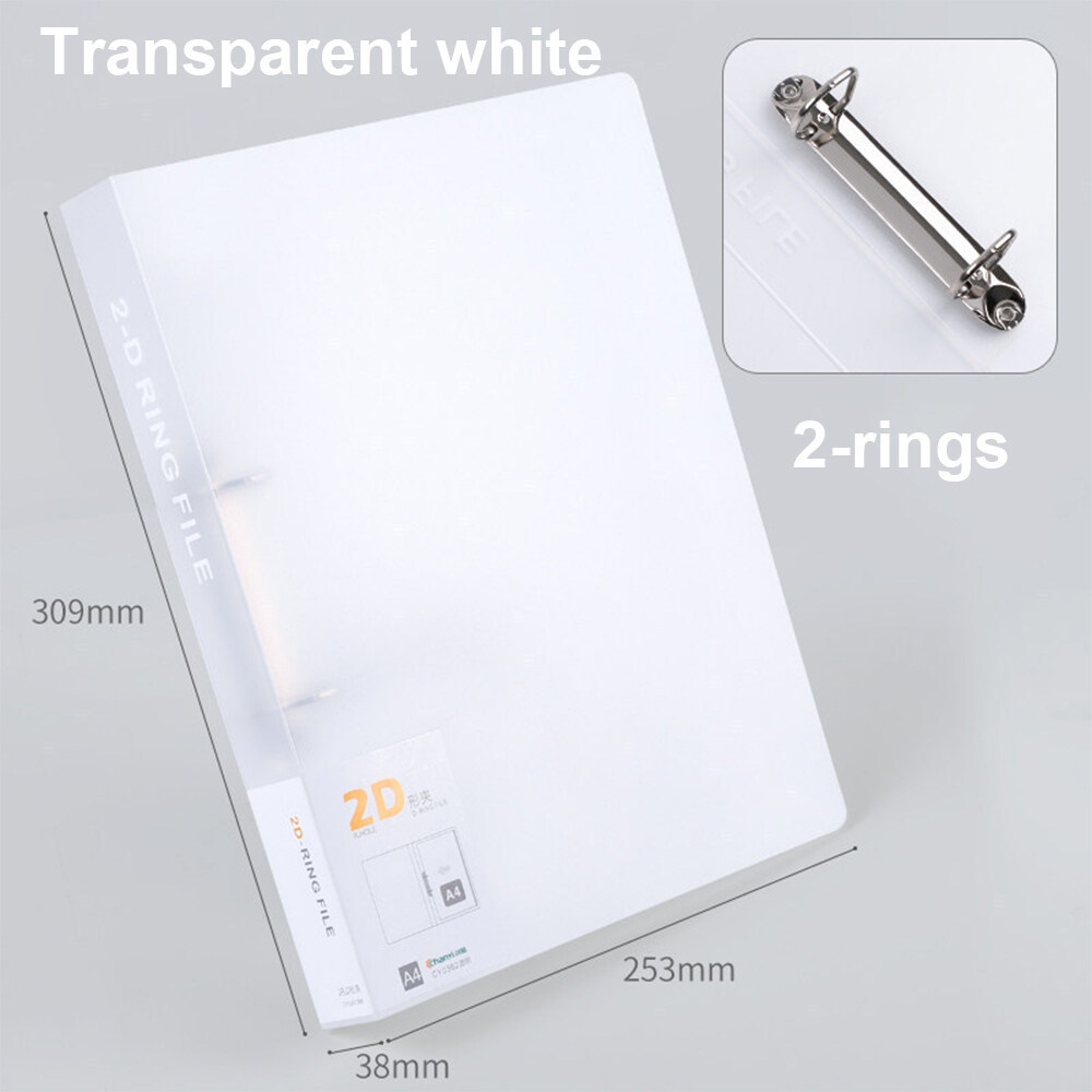 A4 2 4 D-Ring Binder Organizer Clear Folder Documents Transparency ...