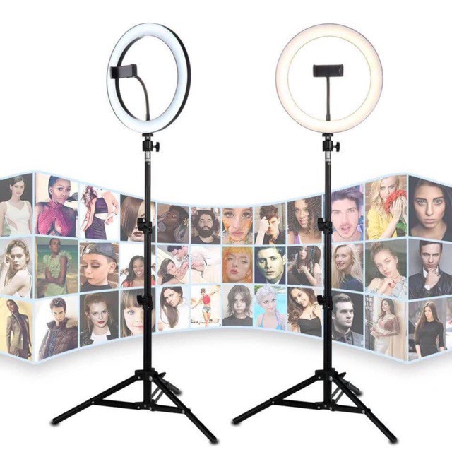 LED Studio Camera Ring Light Set For Makeup Broadcast With Tripod 26cm ...