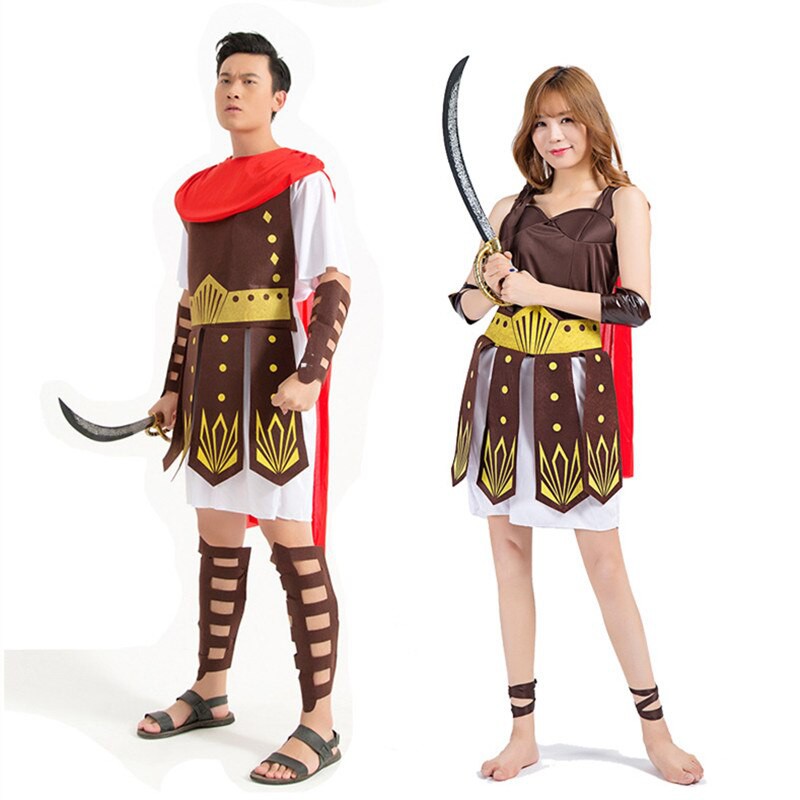 Women Men Ancient Roman Greek Warrior Gladiator Cosplay Costume Adult ...