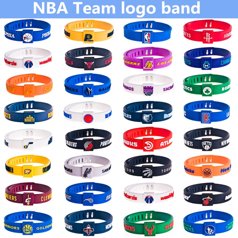 NBA Bracelet Basketball Silicone Adjustable Ball Team Logo Wristband