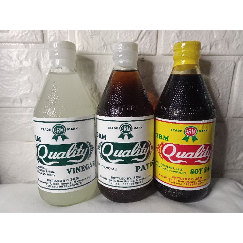 Bottled Sauce Condiments 350ml Patis, Toyo, Suka (fish sauce, soy