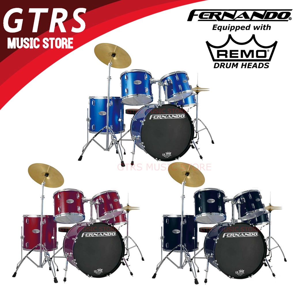 Fernando 5Piece Drum Set with Remo Drum Heads Shopee Philippines