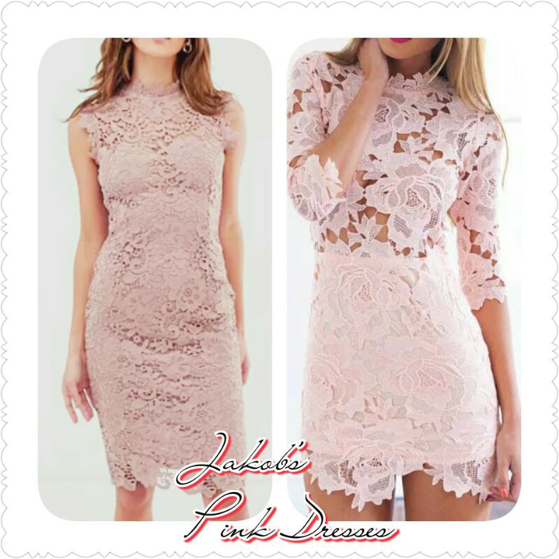 Lacy light 2024 pink dress