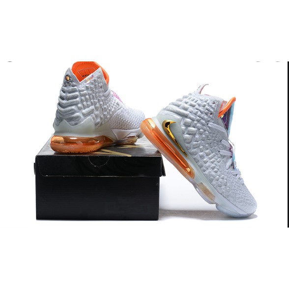 Nike LeBron 17 Future Air James basketball shoes NBA sports shoes white  orange shoes | Shopee Philippines