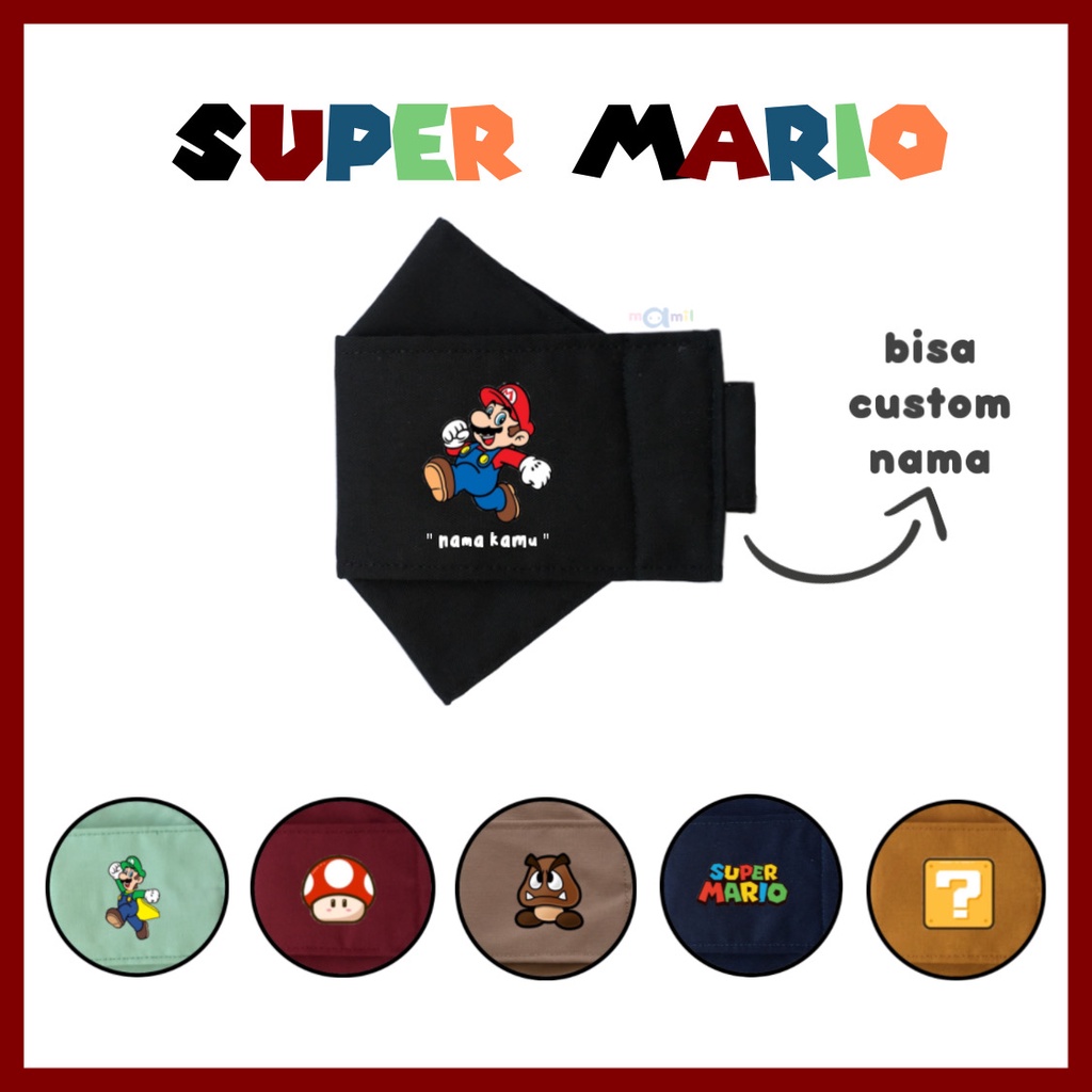 Super MARIO Mask || 3d 3D Character Cloth Mask+STOPPER || Custom Fabric ...