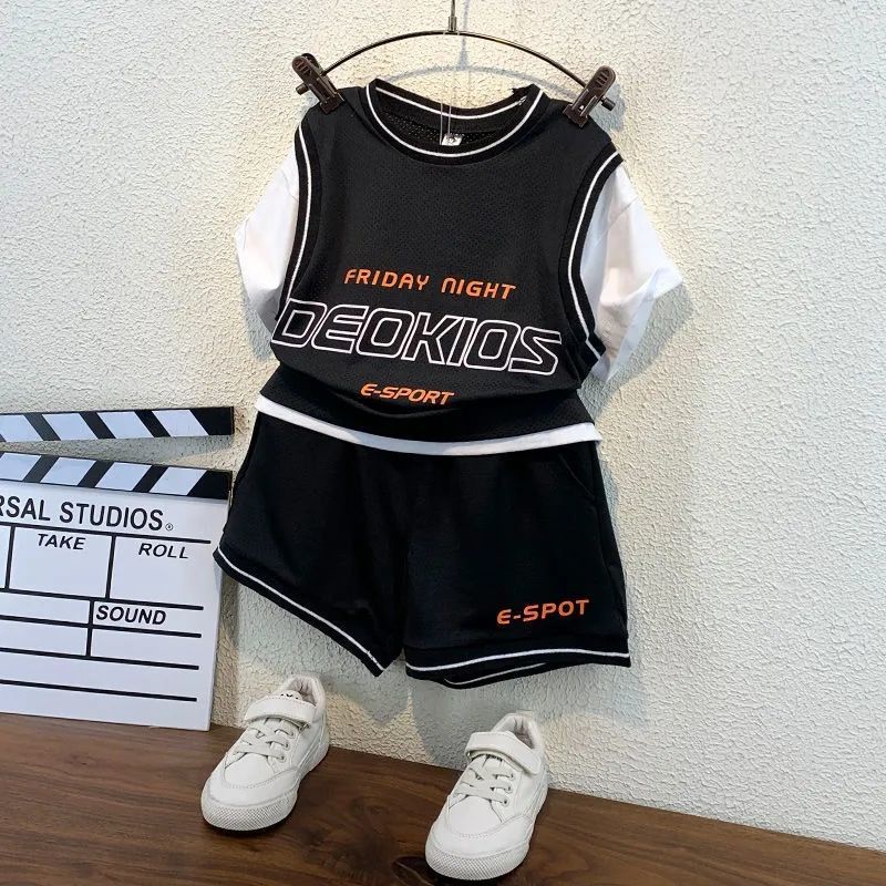 baby suit kids set boys basketball clothes summer new baby sports
