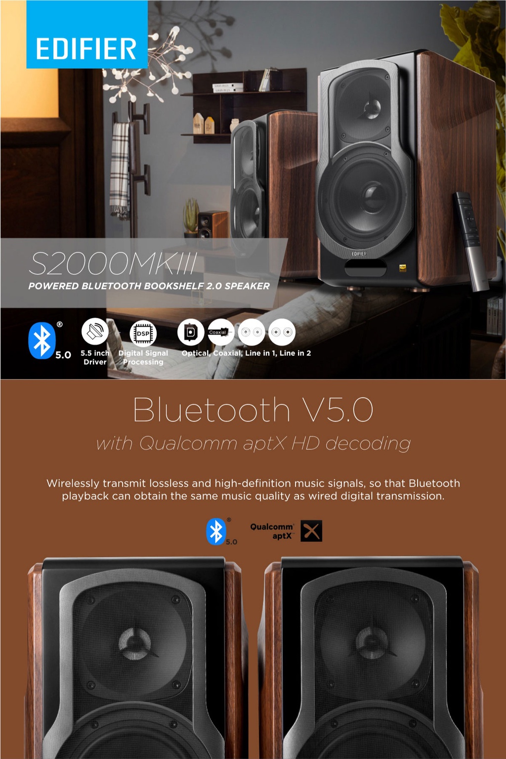 Edifier S2000 MKIII High Quality 2.0 Active Monitor Music Production ...