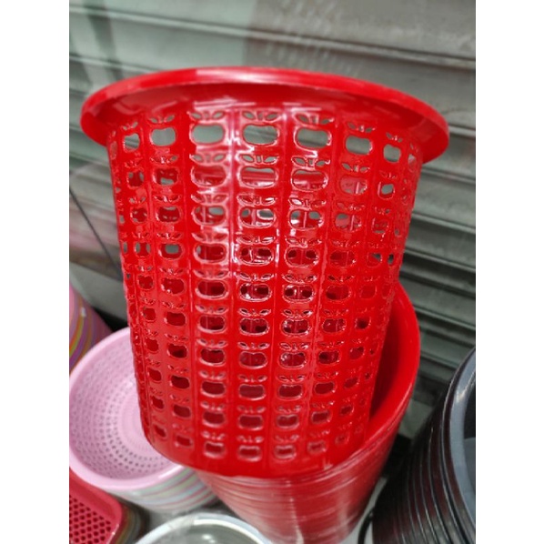 Plastic trash garbage basket hollow waste paper basket storage basket