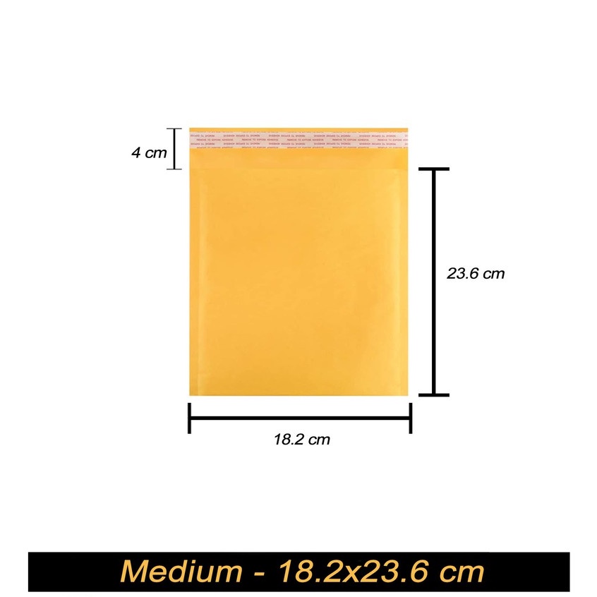 Lightweight Yellow Bubble Mailer/Padded Envelope Shipping Bags Self