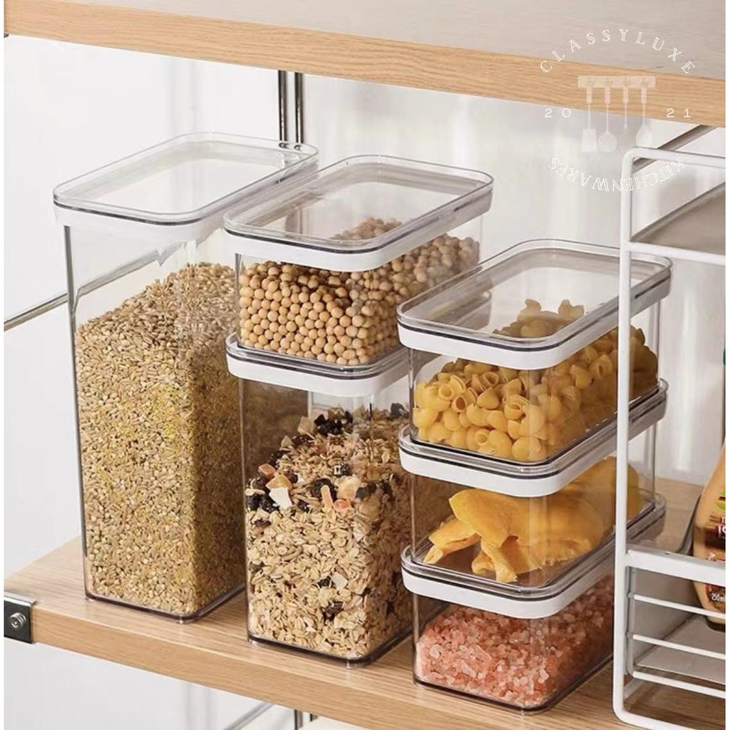 Classy Luxe PET Transparent Airtight Jar Powder/Cereal Container ...