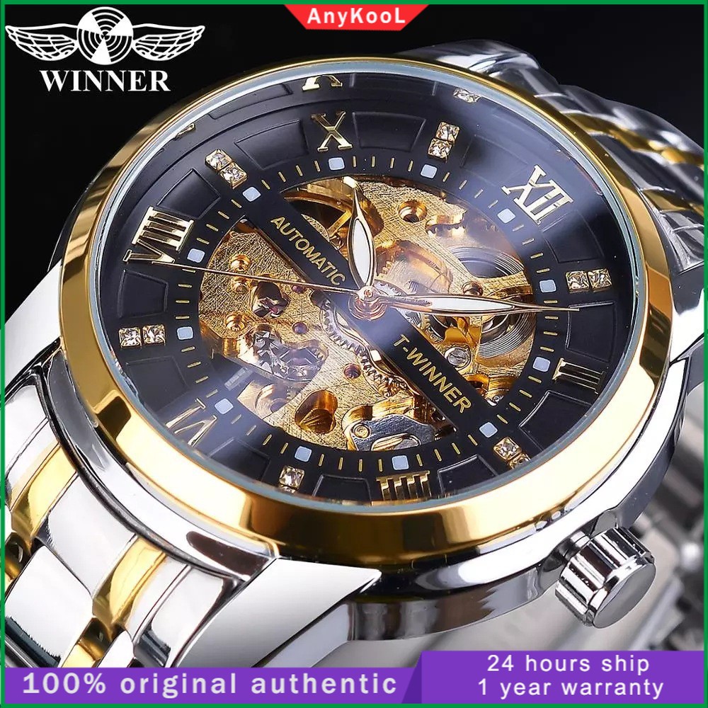 Winner Watch for Men Waterproof Automatic Watch Skeleton Stainless