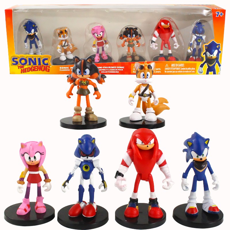 6PCS Sonic The H edgehog SUPER SONIC, TAILS, KNUCKLES, AMY Jakks Action ...